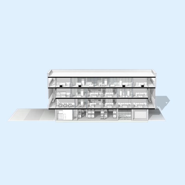 BIM-Konzept: 3D Modell | Bürogebäude Großburgwedel